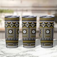 Fiji Masi Tapa Pattern Yellow Tumbler Cup - Polynesian Pride