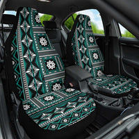 Fiji Masi Tapa Pattern Teal Car Seat Cover - Polynesian Pride