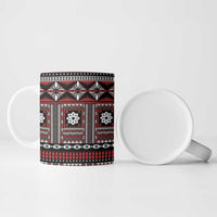 Fiji Masi Tapa Pattern Red Ceramic Mug - Polynesian Pride