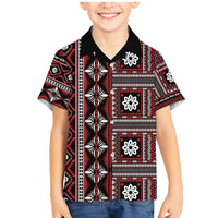 Fiji Masi Tapa Pattern Red Family Matching Mermaid Dress and Hawaiian Shirt - Polynesian Pride