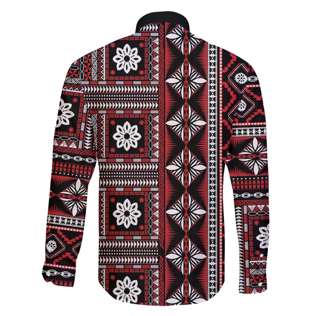 Fiji Masi Tapa Pattern Red Family Matching Puletasi and Hawaiian Shirt - Polynesian Pride