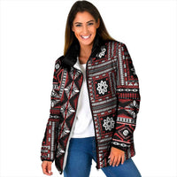 Fiji Masi Tapa Pattern Red Padded Jacket - Polynesian Pride