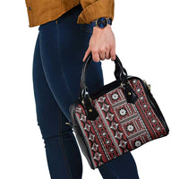 Fiji Masi Tapa Pattern Red Shoulder Handbag - Polynesian Pride