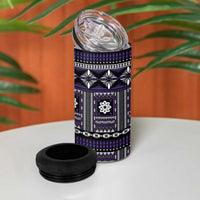 Fiji Masi Tapa Pattern Purple 4 in 1 Can Cooler Tumbler - Polynesian Pride