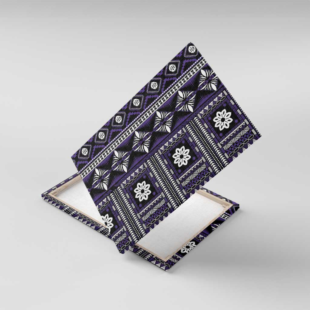 Fiji Masi Tapa Pattern Purple Canvas Wall Art - Polynesian Pride