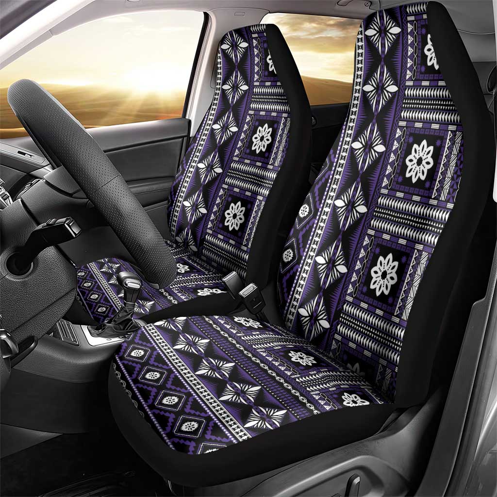 Fiji Masi Tapa Pattern Purple Car Seat Cover - Polynesian Pride