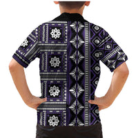 Fiji Masi Tapa Pattern Purple Family Matching Mermaid Dress and Hawaiian Shirt LT01 - Polynesian Pride
