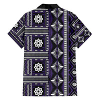 Fiji Masi Tapa Pattern Purple Family Matching Off Shoulder Maxi Dress and Hawaiian Shirt LT01 - Polynesian Pride