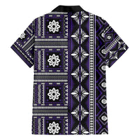 Fiji Masi Tapa Pattern Purple Family Matching Short Sleeve Bodycon Dress and Hawaiian Shirt LT01 - Polynesian Pride