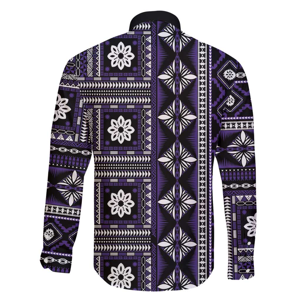Fiji Masi Tapa Pattern Purple Family Matching Summer Maxi Dress and Hawaiian Shirt LT01 - Polynesian Pride