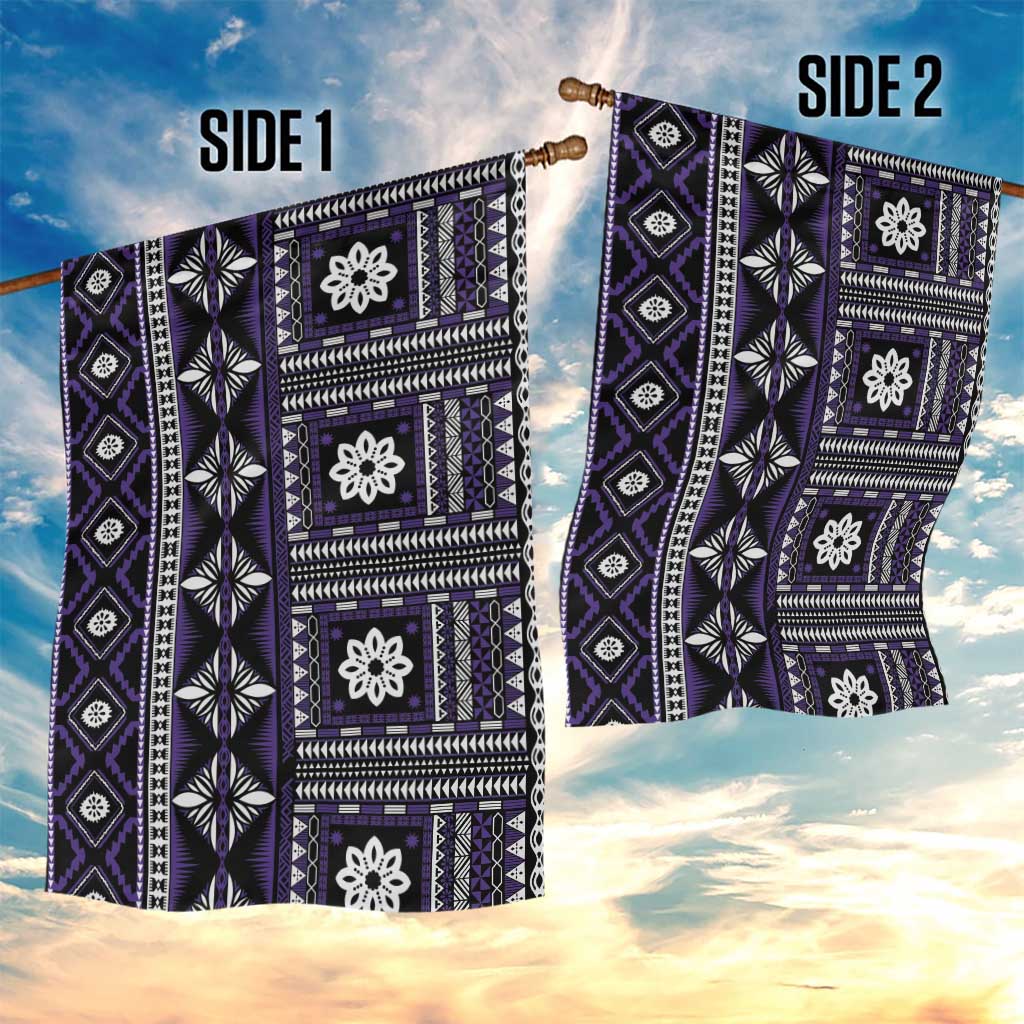 Fiji Masi Tapa Pattern Purple Garden Flag - Polynesian Pride