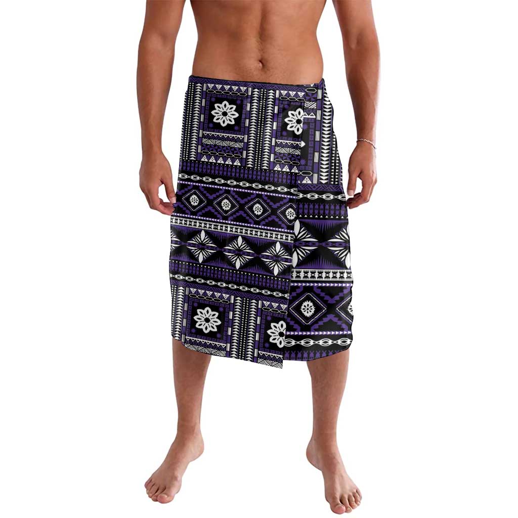 Fiji Masi Tapa Pattern Purple Lavalava - Polynesian Pride