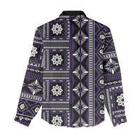Fiji Masi Tapa Pattern Purple Women Casual Shirt LT01 - Polynesian Pride