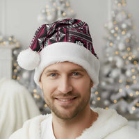 Fiji Masi Tapa Pattern Pink Christmas Santa Hat - Polynesian Pride