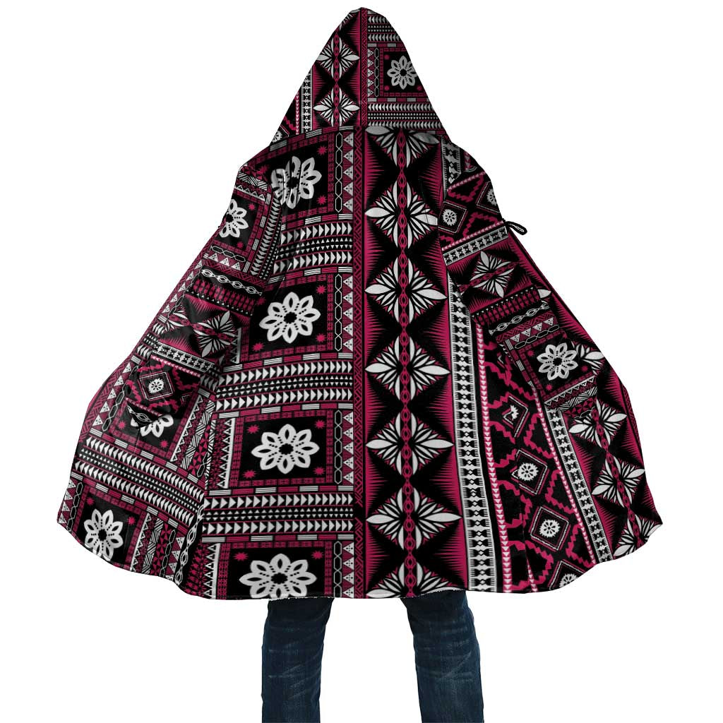 Fiji Masi Tapa Pattern Pink Cloak - Polynesian Pride