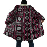 Fiji Masi Tapa Pattern Pink Cloak - Polynesian Pride