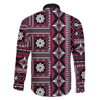 Fiji Masi Tapa Pattern Pink Family Matching Short Sleeve Bodycon Dress and Hawaiian Shirt LT01 - Polynesian Pride