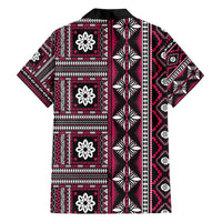 Fiji Masi Tapa Pattern Pink Family Matching Tank Maxi Dress and Hawaiian Shirt LT01 - Polynesian Pride