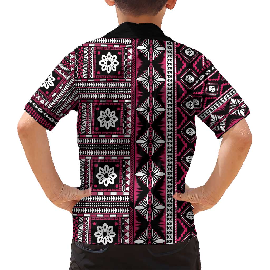 Fiji Masi Tapa Pattern Pink Hawaiian Shirt - Polynesian Pride