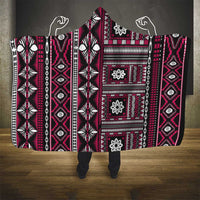 Fiji Masi Tapa Pattern Pink Hooded Blanket - Polynesian Pride