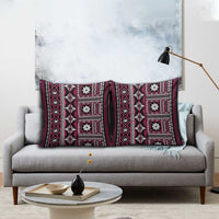 Fiji Masi Tapa Pattern Pink Pillow Cover - Polynesian Pride