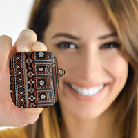 Fiji Masi Tapa Pattern Orange AirPods Case - Polynesian Pride