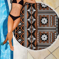 Fiji Masi Tapa Pattern Orange Beach Blanket - Polynesian Pride