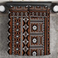 Fiji Masi Tapa Pattern Orange Bedding Set - Polynesian Pride