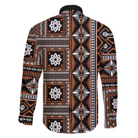 Fiji Masi Tapa Pattern Orange Family Matching Off Shoulder Short Dress and Hawaiian Shirt - Polynesian Pride