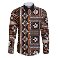 Fiji Masi Tapa Pattern Orange Family Matching Summer Maxi Dress and Hawaiian Shirt - Polynesian Pride