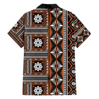 Fiji Masi Tapa Pattern Orange Family Matching Tank Maxi Dress and Hawaiian Shirt LT01 - Polynesian Pride