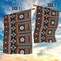 Fiji Masi Tapa Pattern Orange Garden Flag - Polynesian Pride