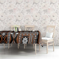 Fiji Masi Tapa Pattern Orange Tablecloth - Polynesian Pride
