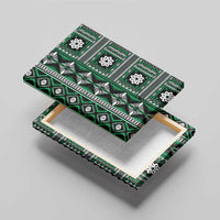 Fiji Masi Tapa Pattern Green Canvas Wall Art - Polynesian Pride