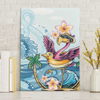 Hawaii Flamingo Canvas Wall Art Plumeria Tropical Beach LT01 Without Frame Blue - Polynesian Pride