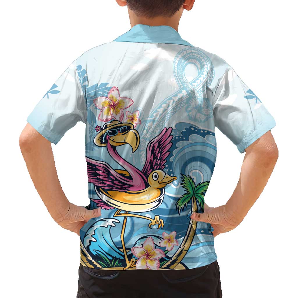 Hawaii Flamingo Family Matching Off Shoulder Maxi Dress and Hawaiian Shirt Plumeria Tropical Beach LT01 - Polynesian Pride
