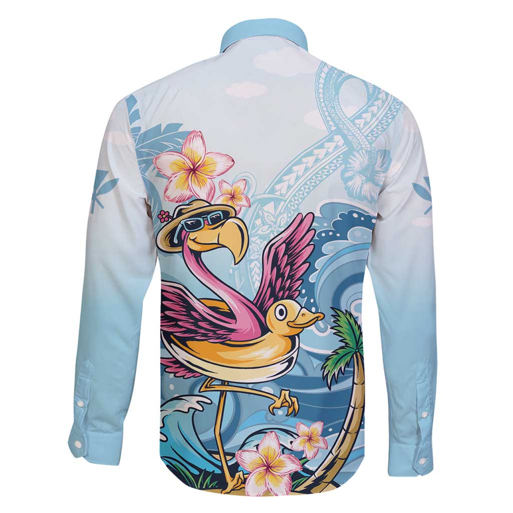 Hawaii Flamingo Family Matching Off Shoulder Maxi Dress and Hawaiian Shirt Plumeria Tropical Beach LT01 - Polynesian Pride
