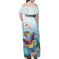 Hawaii Flamingo Family Matching Off Shoulder Maxi Dress and Hawaiian Shirt Plumeria Tropical Beach LT01 - Polynesian Pride