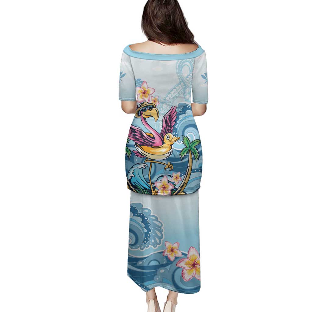Hawaii Flamingo Family Matching Puletasi and Hawaiian Shirt Plumeria Tropical Beach LT01 - Polynesian Pride