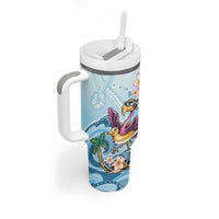 Hawaii Flamingo Tumbler With Handle Plumeria Tropical Beach LT01 - Polynesian Pride