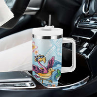 Hawaii Flamingo Tumbler With Handle Plumeria Tropical Beach LT01 - Polynesian Pride