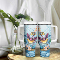 Hawaii Flamingo Tumbler With Handle Plumeria Tropical Beach LT01 - Polynesian Pride