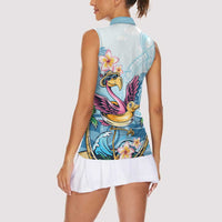 Hawaii Flamingo Women Sleeveless Polo Shirt Plumeria Tropical Beach LT01 - Polynesian Pride