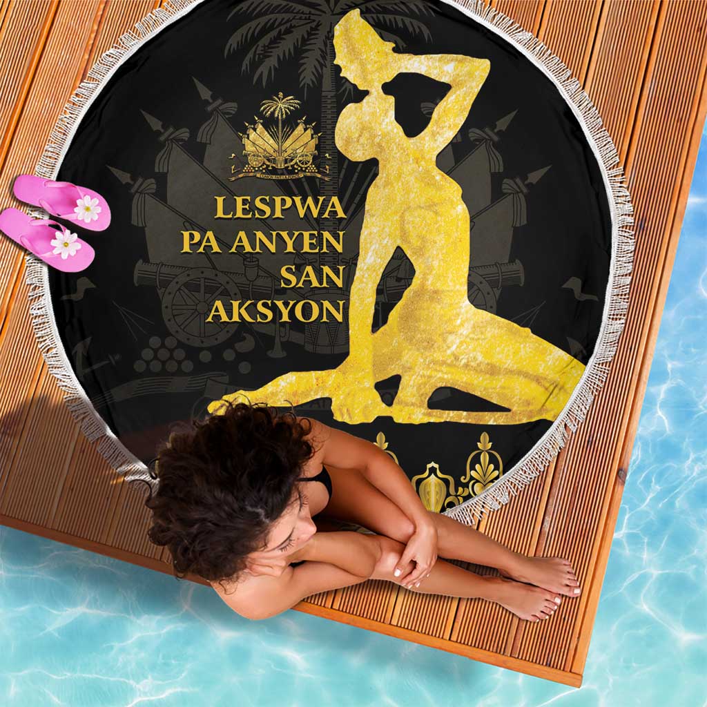 Haiti Neg Marron Gold Beach Blanket Lespwa pa anyen san aksyon LT01 - Polynesian Pride