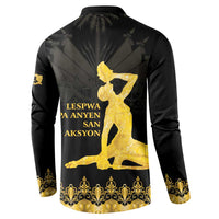 Haiti Neg Marron Gold Button Sweatshirt Lespwa pa anyen san aksyon LT01 - Polynesian Pride
