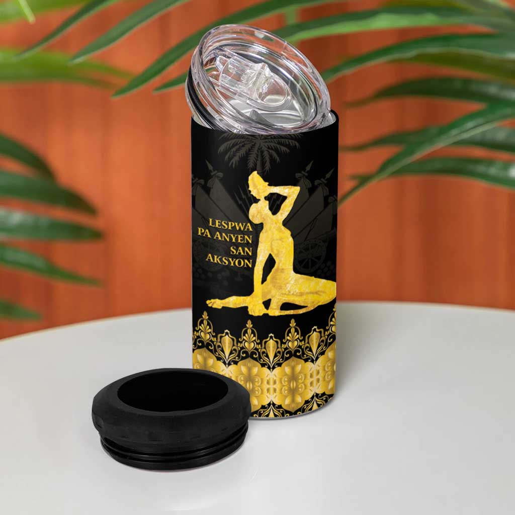 Haiti Neg Marron Gold 4 in 1 Can Cooler Tumbler Lespwa pa anyen san aksyon LT01 - Polynesian Pride
