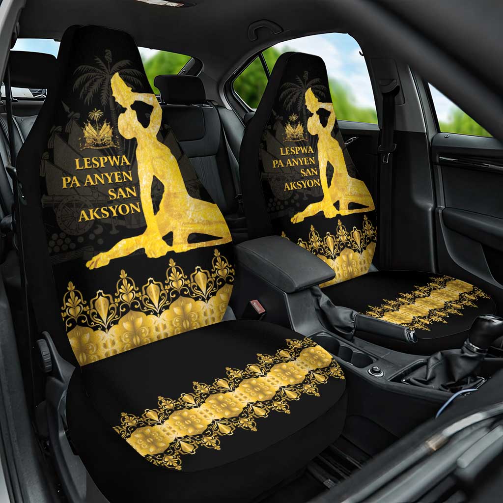 Haiti Neg Marron Gold Car Seat Cover Lespwa pa anyen san aksyon LT01 One Size Gold - Polynesian Pride