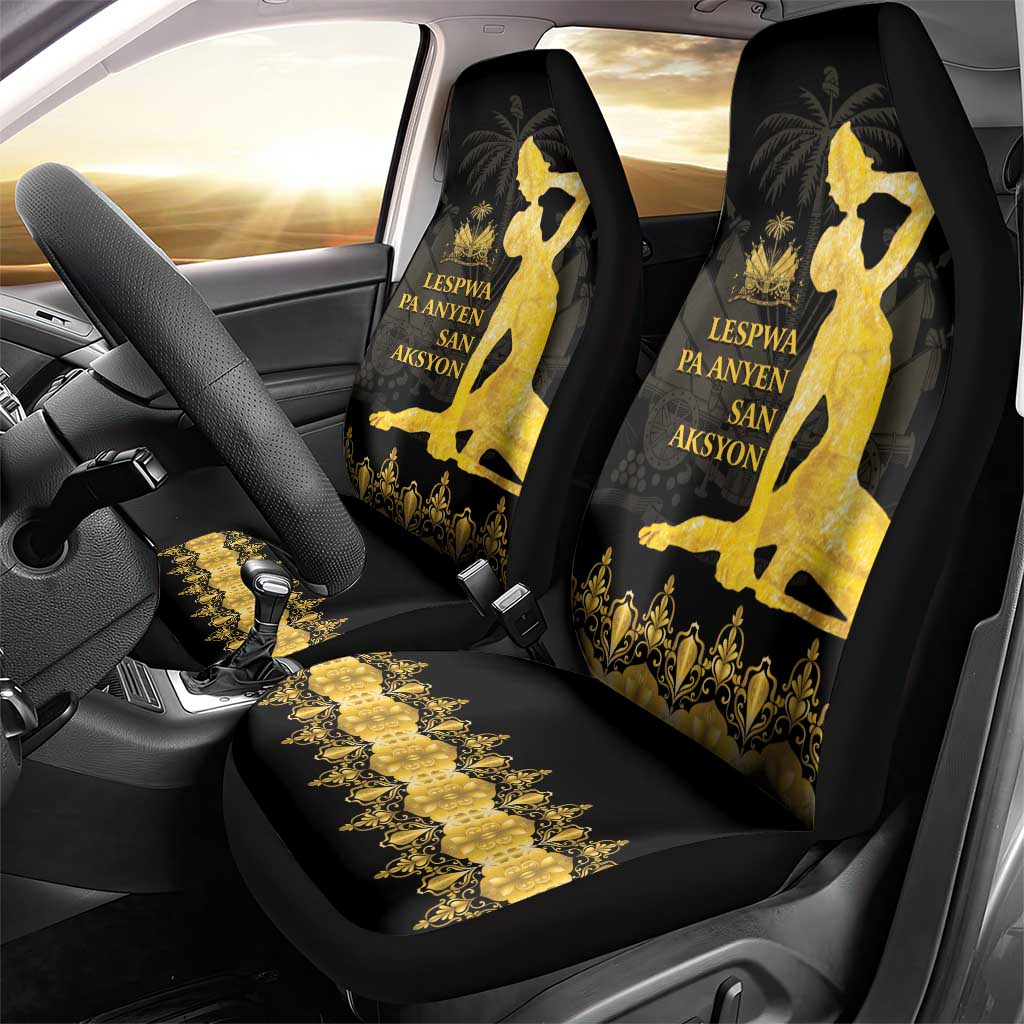 Haiti Neg Marron Gold Car Seat Cover Lespwa pa anyen san aksyon LT01 - Polynesian Pride