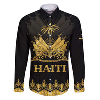 Haiti Neg Marron Gold Family Matching Long Sleeve Bodycon Dress and Hawaiian Shirt Lespwa pa anyen san aksyon LT01 Dad's Shirt - Long Sleeve Gold - Polynesian Pride