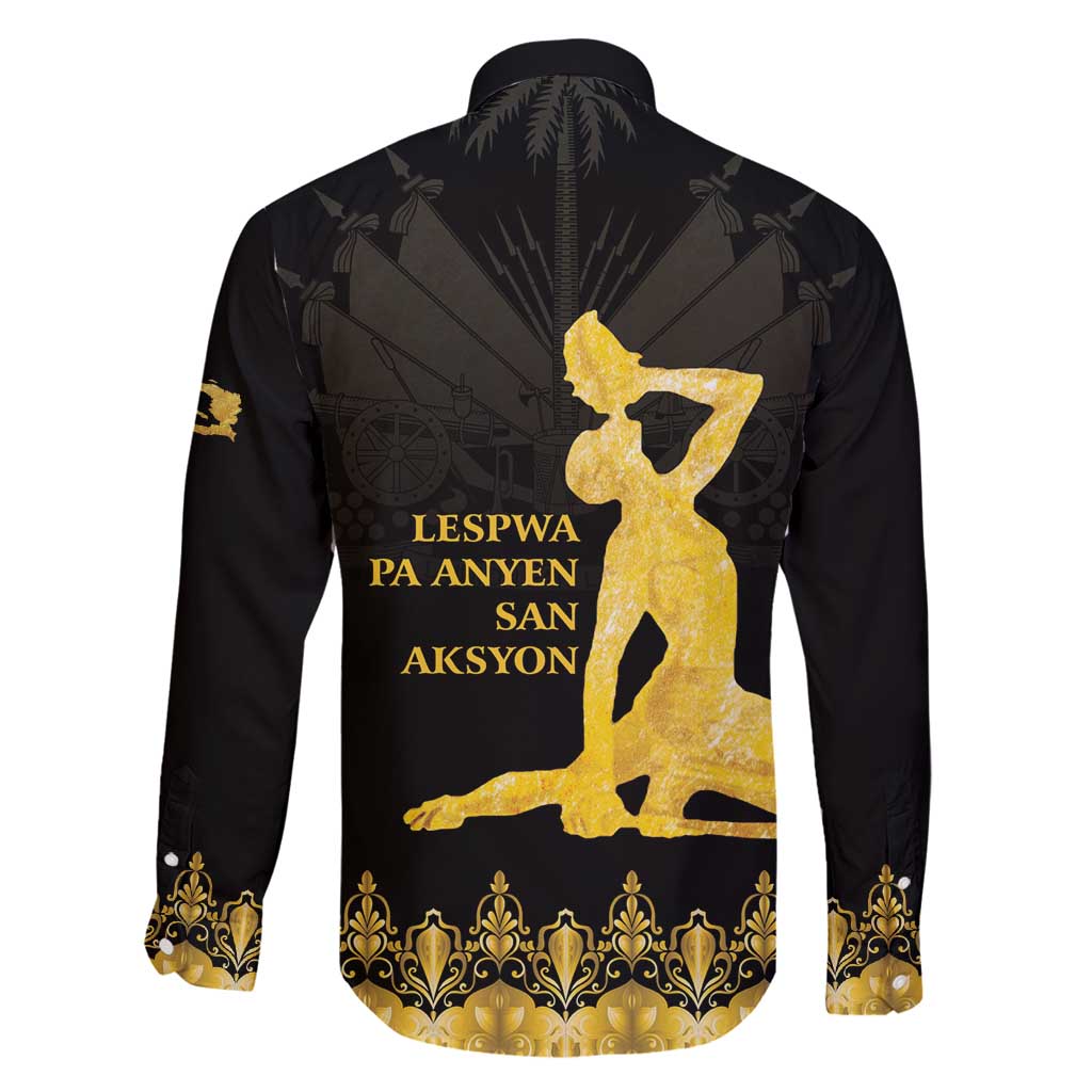Haiti Neg Marron Gold Family Matching Puletasi and Hawaiian Shirt Lespwa pa anyen san aksyon LT01 - Polynesian Pride